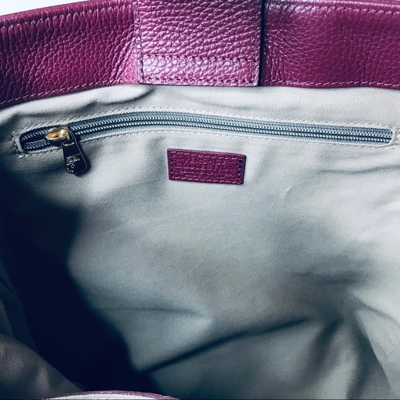 Versace Collection Pebble Wine Leather Tote - Picture 5 of 8